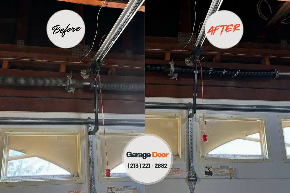 Before and after: garage door repair North Lauderdale, FL